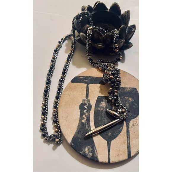 Gorgeous vintage LONG SILVER TASSEL NECKLACE - Picture 6 of 7